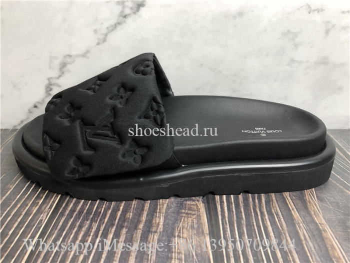 Louis Vuitton Monogram Logo Sandals Black