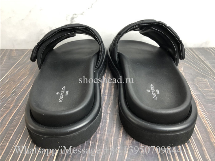 Louis Vuitton Monogram Logo Sandals Black