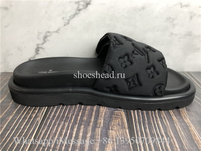 Louis Vuitton Monogram Logo Sandals Black