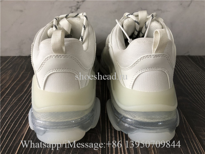 Balenciaga Triple S Clear Sole Trainer Pure White