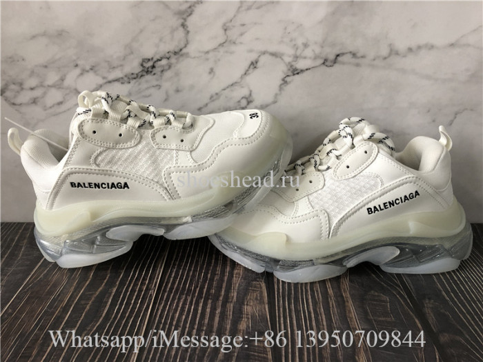 Balenciaga Triple S Clear Sole Trainer Pure White