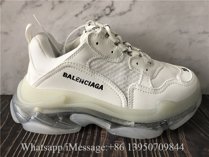 Balenciaga Triple S Clear Sole Trainer Pure White