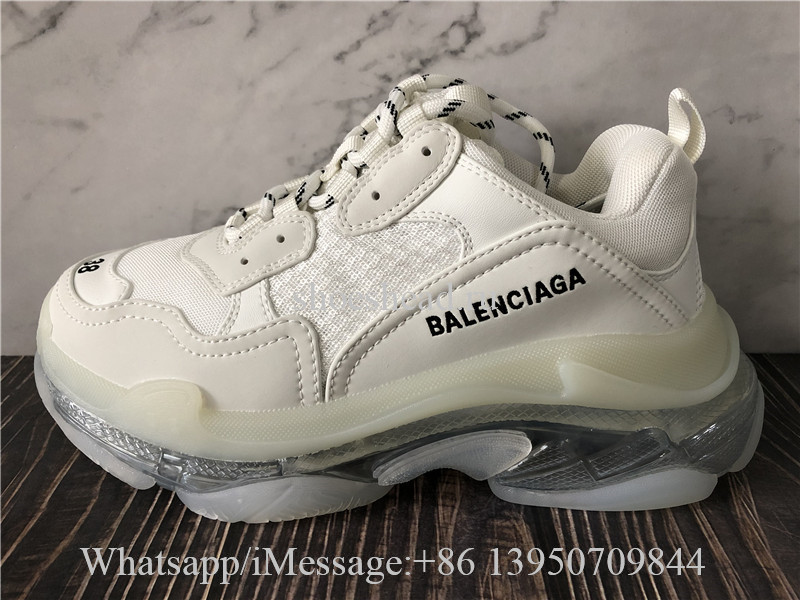 Balenciaga Triple S Clear Sole Trainer Pure White