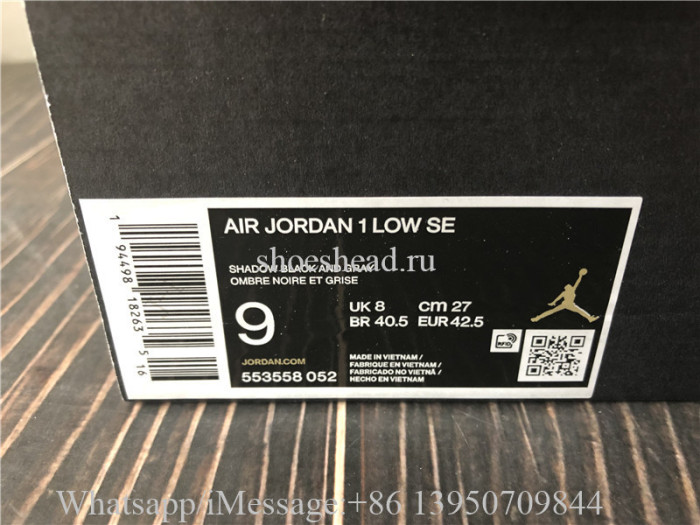 Air Jordan 1 Retro Low Grey Shadow Toe