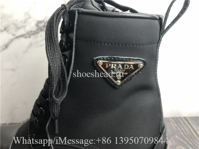 Prada Brushed Leather and Nylon Booties