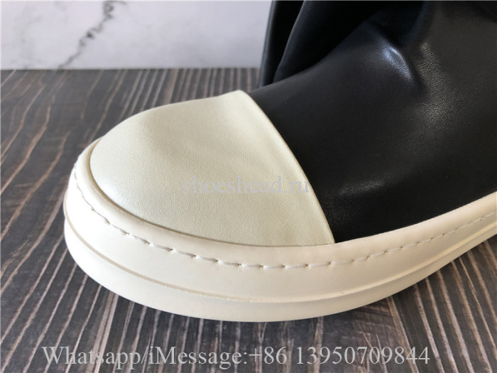 Rick Owens Over Knee Black Leather Boots