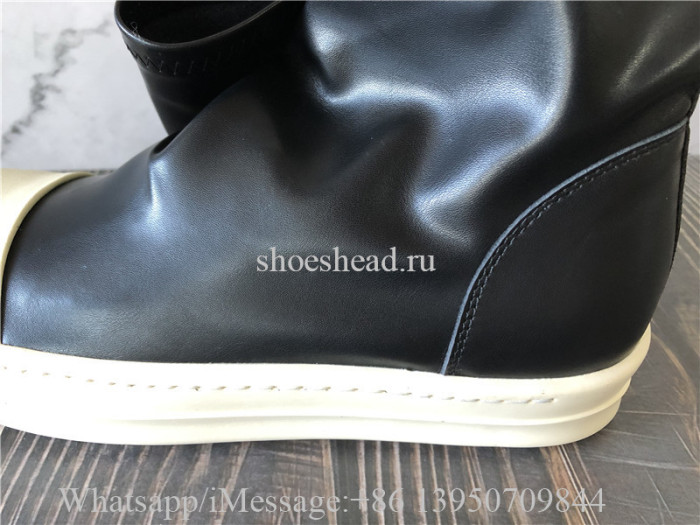 Rick Owens Over Knee Black Leather Boots