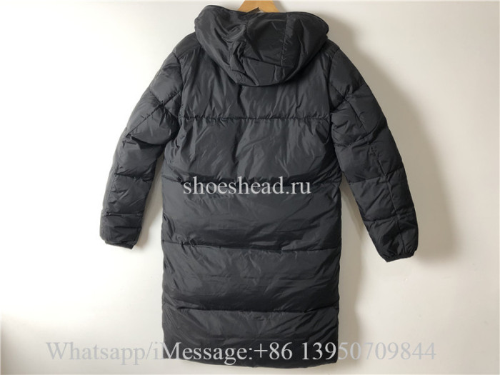 Moncler Black Long Down Jacket With Moncler Logo