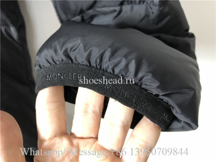 Moncler Black Long Down Jacket With Moncler Logo