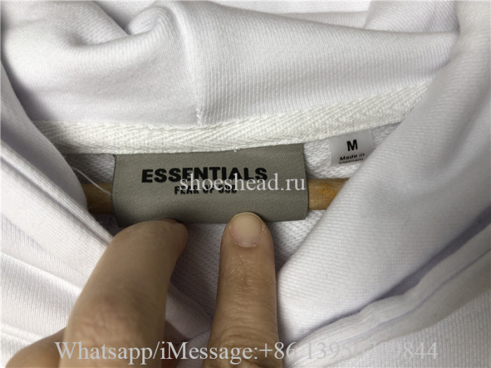 Fear Of God Essential Fog White Hoodie