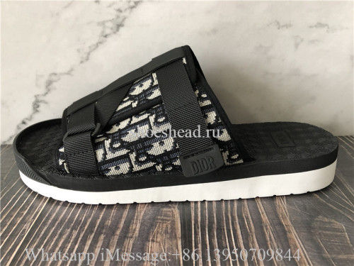 Dior Alpha Sandals Beige And Black Oblique Jacquard