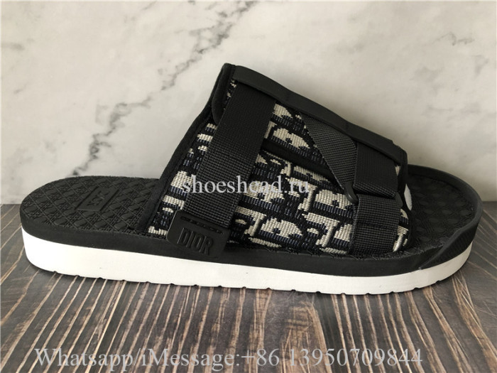 Dior Alpha Sandals Beige And Black Oblique Jacquard