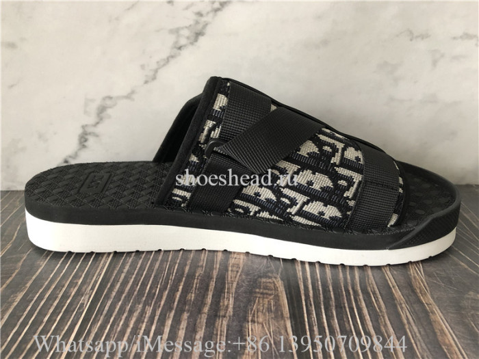 Dior Alpha Sandals Beige And Black Oblique Jacquard