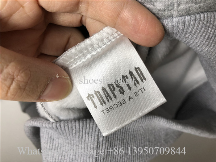 Trapstar Grey Dazzling Blue Chenille Decoded Hoodie