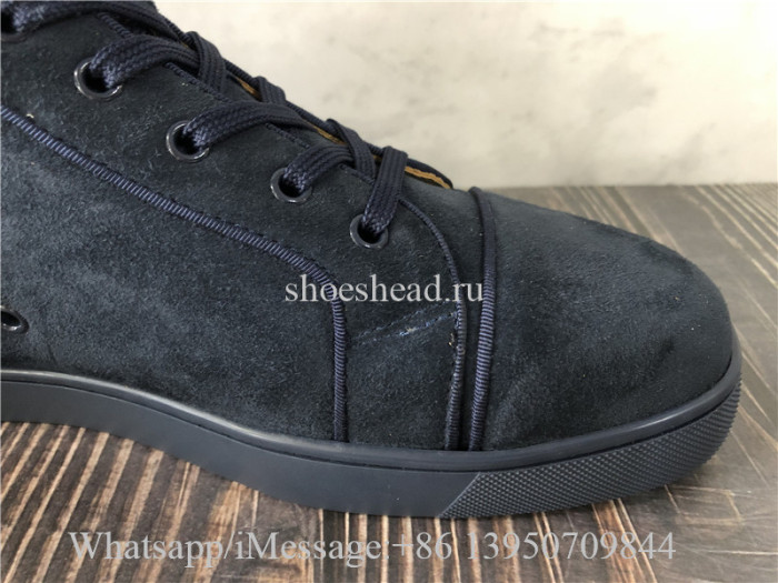 Christian Louboutin Flat High Top Navy Blue Suede