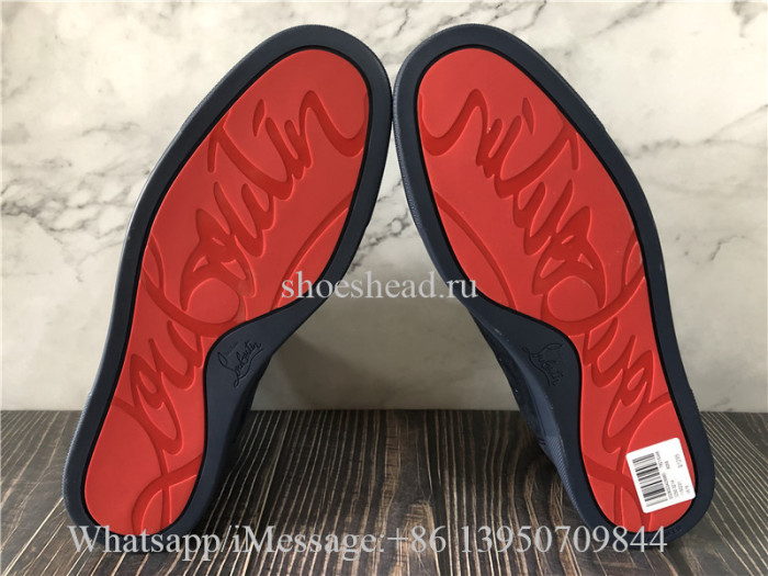 Christian Louboutin Flat High Top Navy Blue Suede