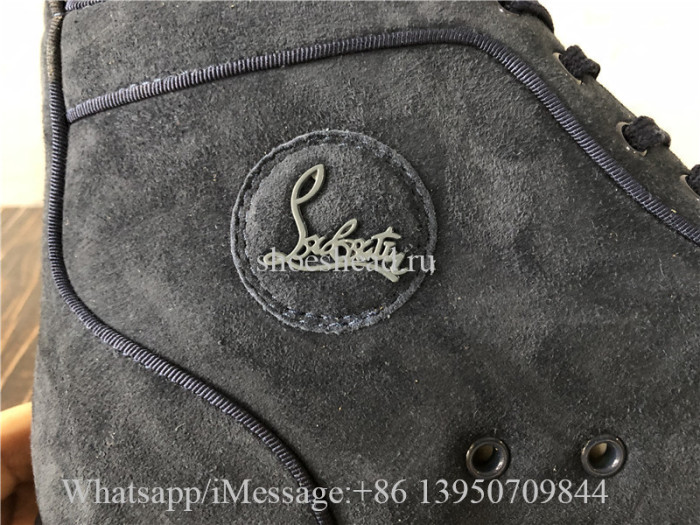 Christian Louboutin Flat High Top Navy Blue Suede