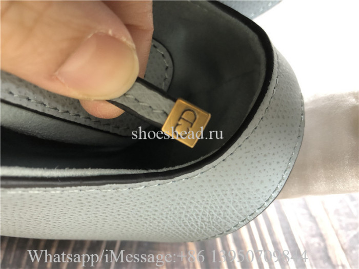 Original Dior Horizon Blue Grained Calfskin Saddle Bag With Strap