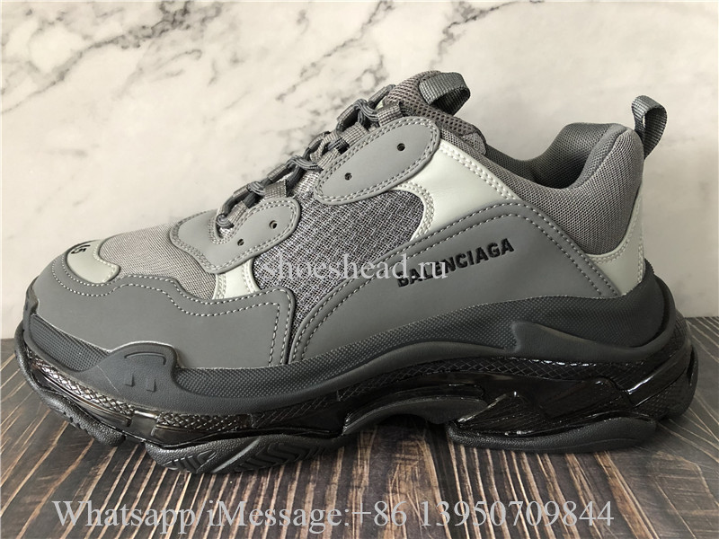 Balenciaga Triples Clear Sole Trainer Dark Grey