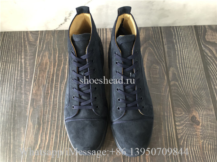 Christian Louboutin Flat High Top Navy Blue Suede