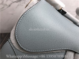 Original Dior Horizon Blue Grained Calfskin Saddle Bag With Strap