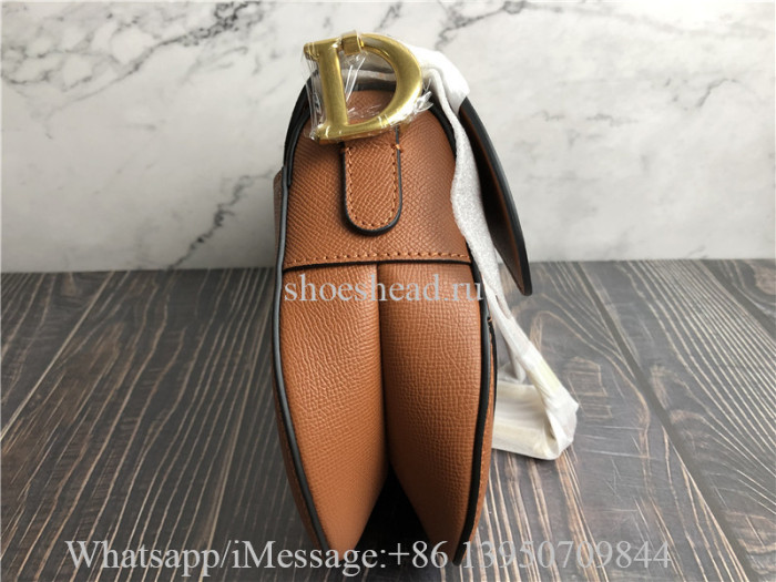 Original Dior Saddle Bag With Strap Cognac-Colored Grained Calfskin