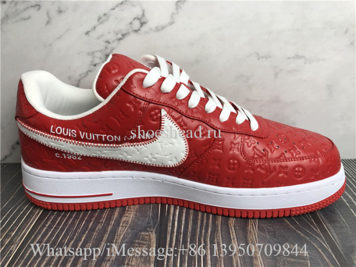Louis Vuitton x Nike Air Force 1 Off White Red