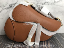 Original Dior Saddle Bag With Strap Cognac-Colored Grained Calfskin