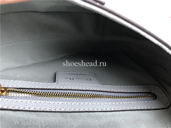 Original Dior Horizon Blue Grained Calfskin Saddle Bag With Strap