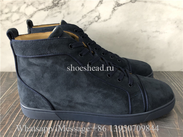 Christian Louboutin Flat High Top Navy Blue Suede