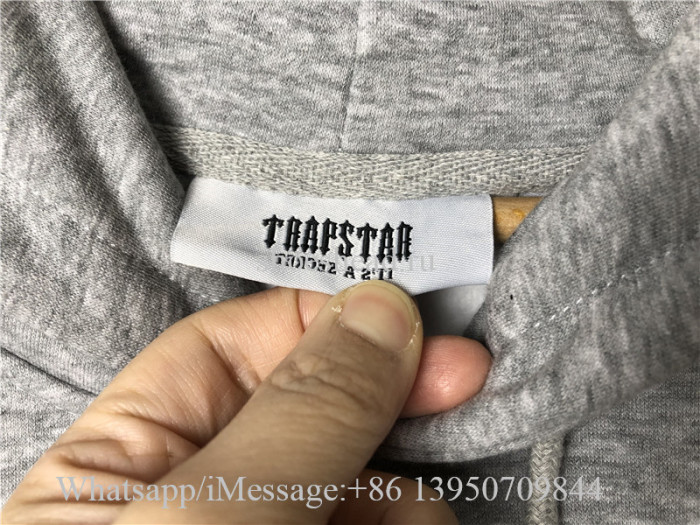 Trapstar Grey Dazzling Blue Chenille Decoded Hoodie