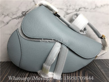Original Dior Horizon Blue Grained Calfskin Saddle Bag With Strap