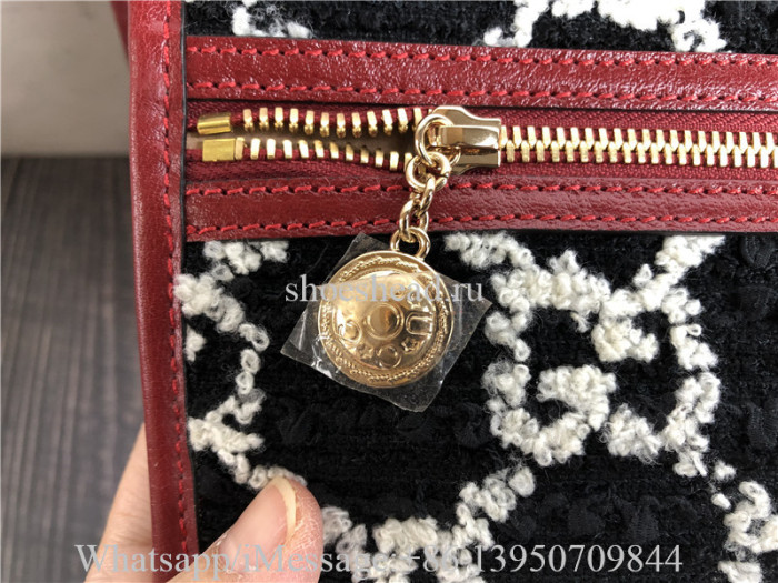 Original Gucci Rajah Large GG Jacquard Tweed Tote Bag