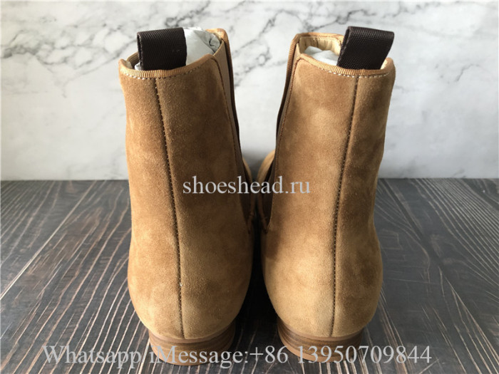 Christian Louboutin High Top Boot Beige Suede