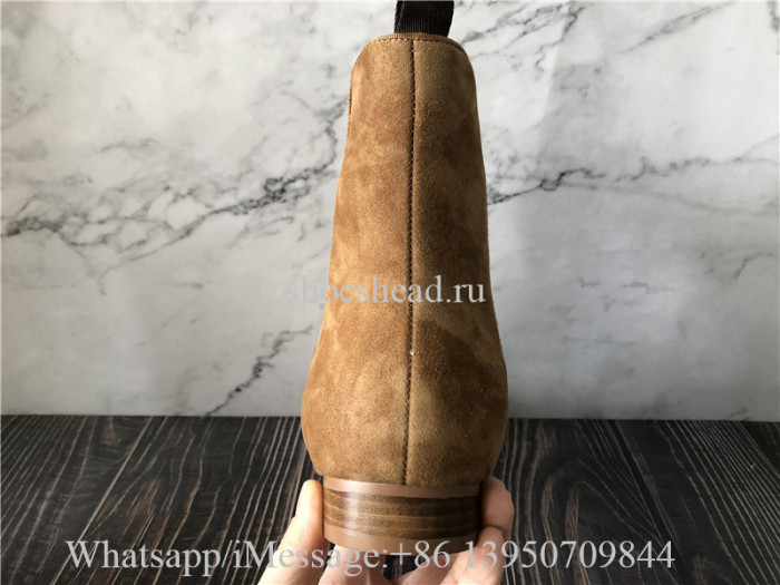 Christian Louboutin High Top Boot Beige Suede