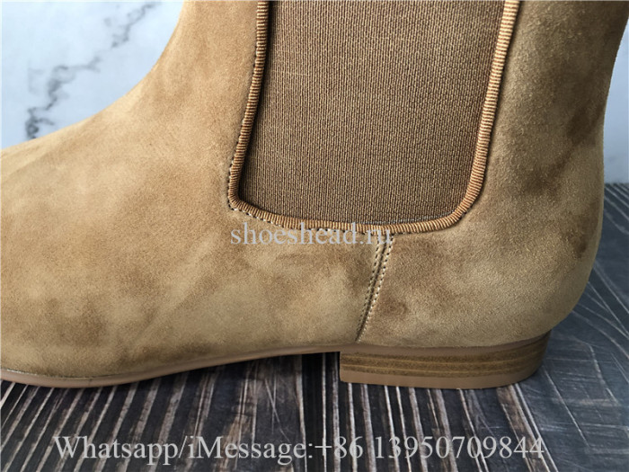 Christian Louboutin High Top Boot Beige Suede