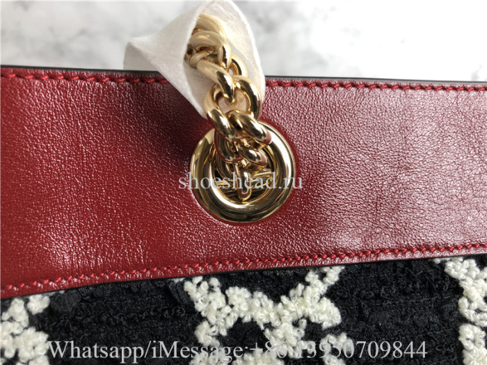 Original Gucci Rajah Large GG Jacquard Tweed Tote Bag