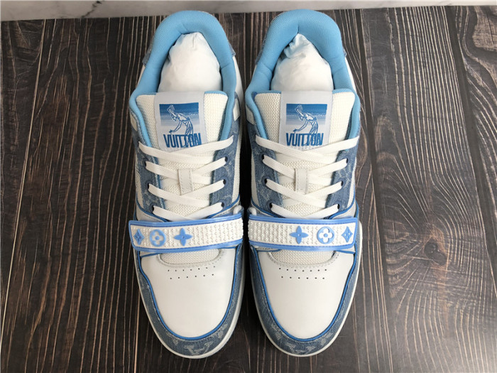 Louis Vuitton Trainer Blue Denim White