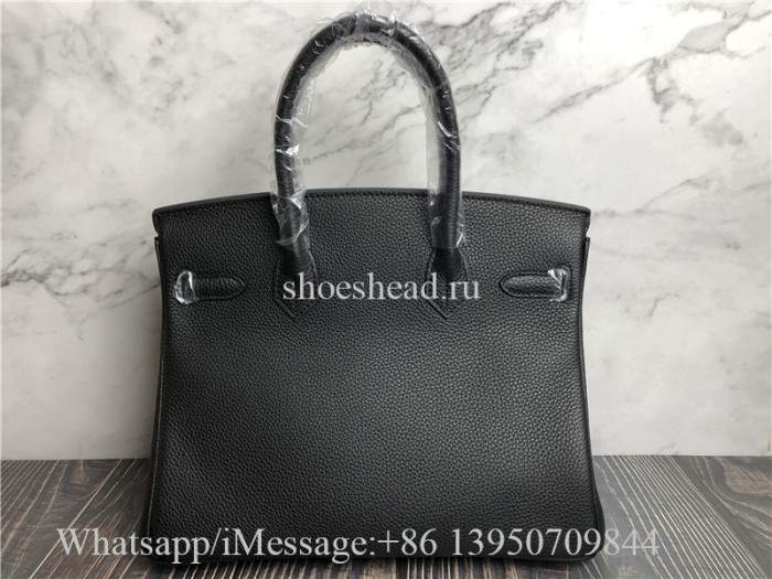 Original Hermes Birkin Bag Black Togo Leather Silver Hardware