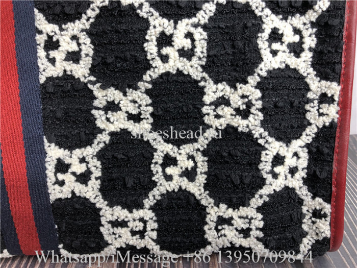 Original Gucci Rajah Large GG Jacquard Tweed Tote Bag