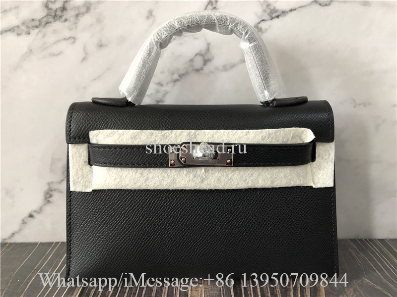 Original Hermès Black Pre-owned Kelly Mini Leather Mini Bag