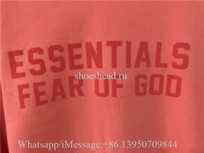 Fear Of God Essential Hoodie Coral-Red