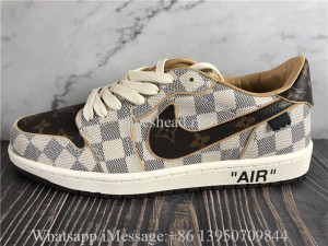 Off White x Nike Air Force 1 Low White Damier WIth Cases