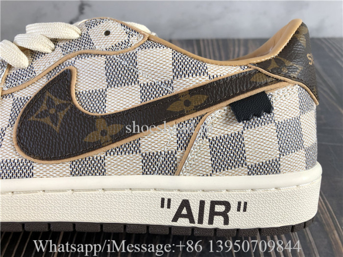Off White x Nike Air Force 1 Low White Damier WIth Cases