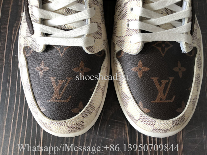 Travis Scott x Air Jordan 1 Retro Low Louis Vuitton White Damier