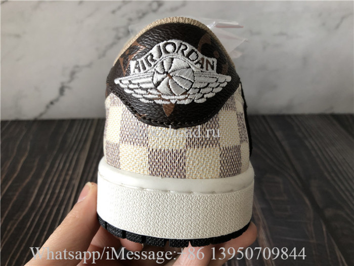 Travis Scott x Air Jordan 1 Retro Low Louis Vuitton White Damier