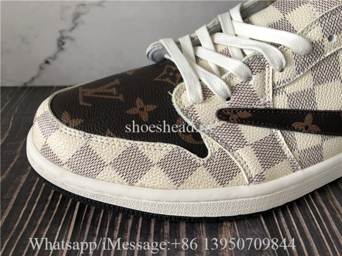 Travis Scott x Air Jordan 1 Retro Low Louis Vuitton White Damier