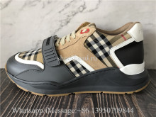 Burberry Vintage Check Suede and Leather Sneakers Grey Archive Beige