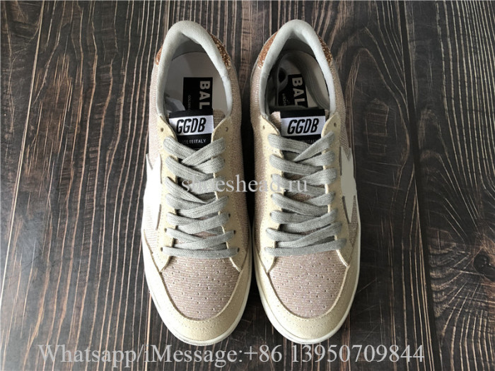 Golden Goose Ballstar Low Top Sneaker Natural Gold Grey