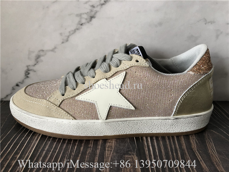 Golden Goose Ballstar Low Top Sneaker Natural Gold Grey